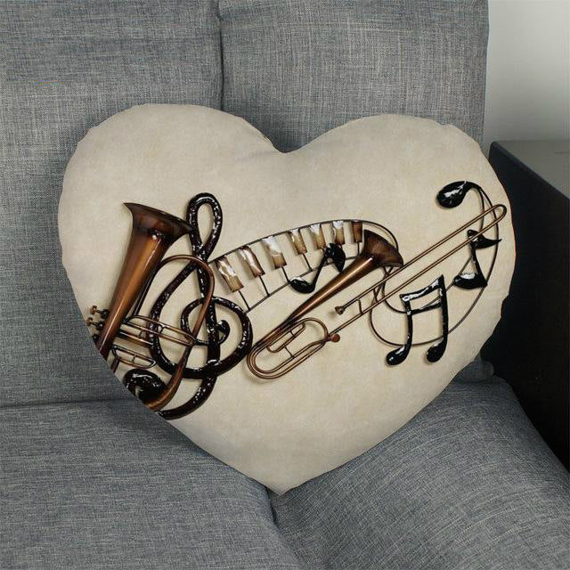 Music Art Heart-Shape Pillowcases
