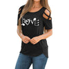 L.O.V.E. Music Symbol Hollow Out T-shirt