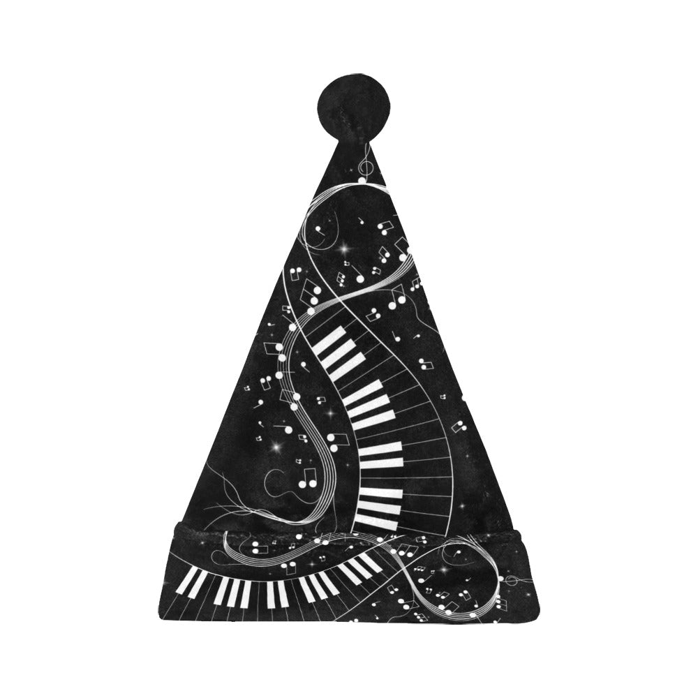 Music Notes Black Santa Hat