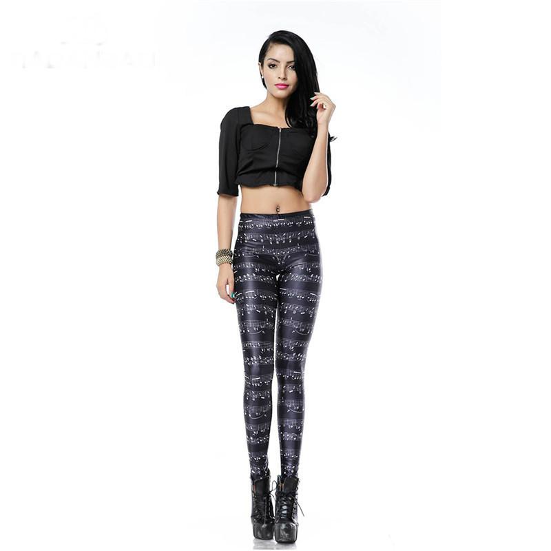 High Waist Music Note Sheet Leggings - Artistic Pod