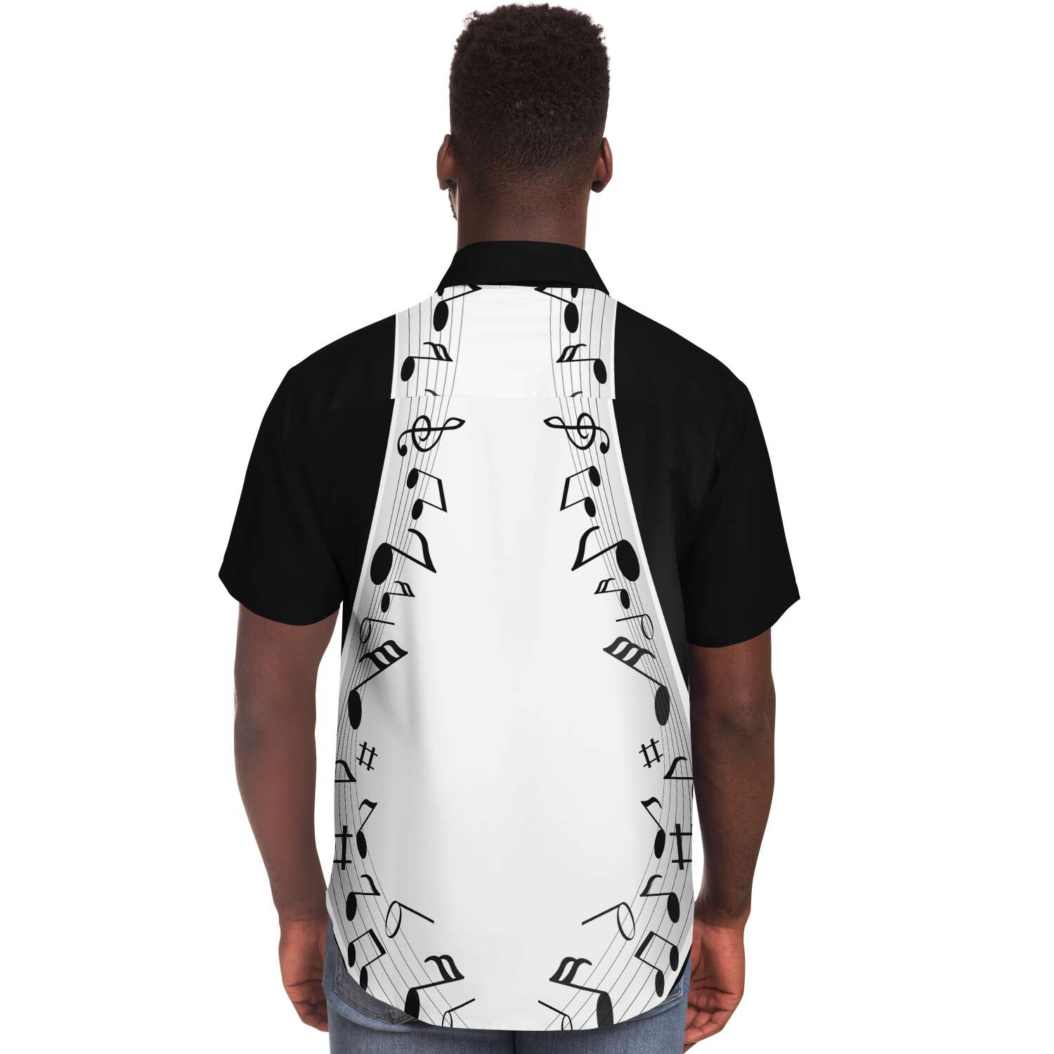 Music Notes Black Short Sleeve