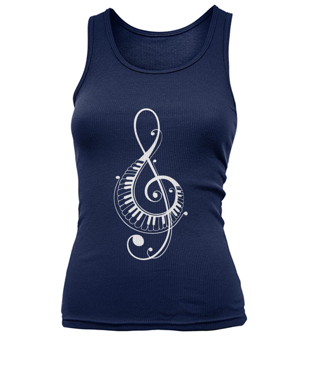 Treble Clef Piano Keys Tank Top