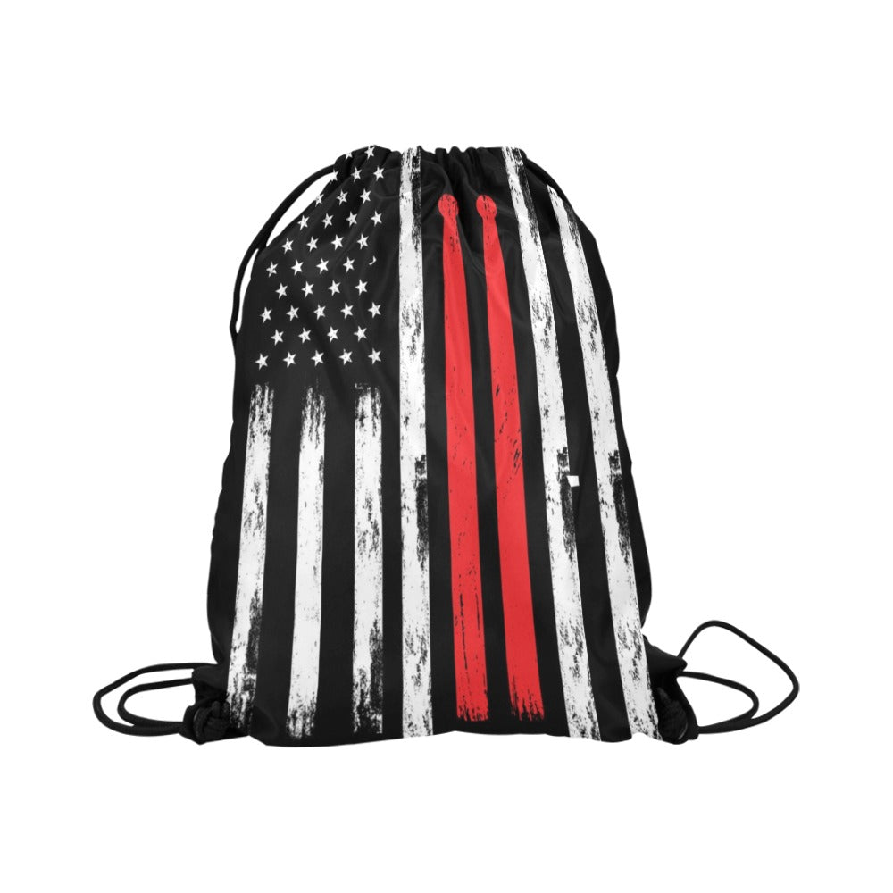 Drum Sticks American Flag Drawstring Bags