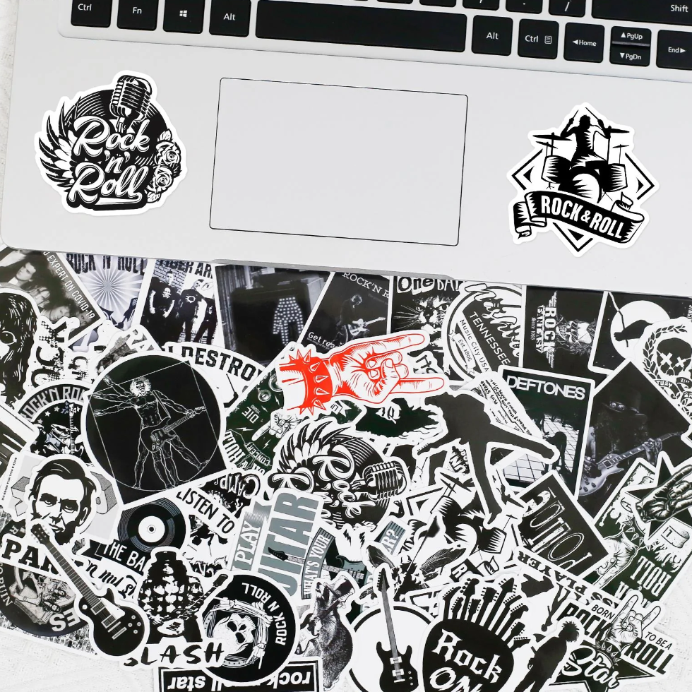 Black N White Band Sticker Set
