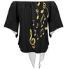 Music Notes Gold Blouse Top