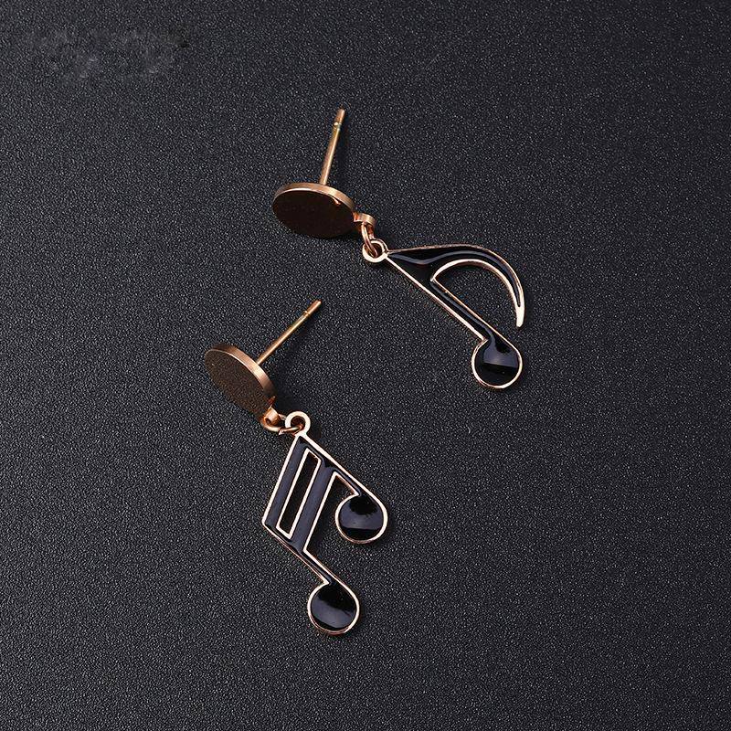 Titanium Steel Music Note Earrings