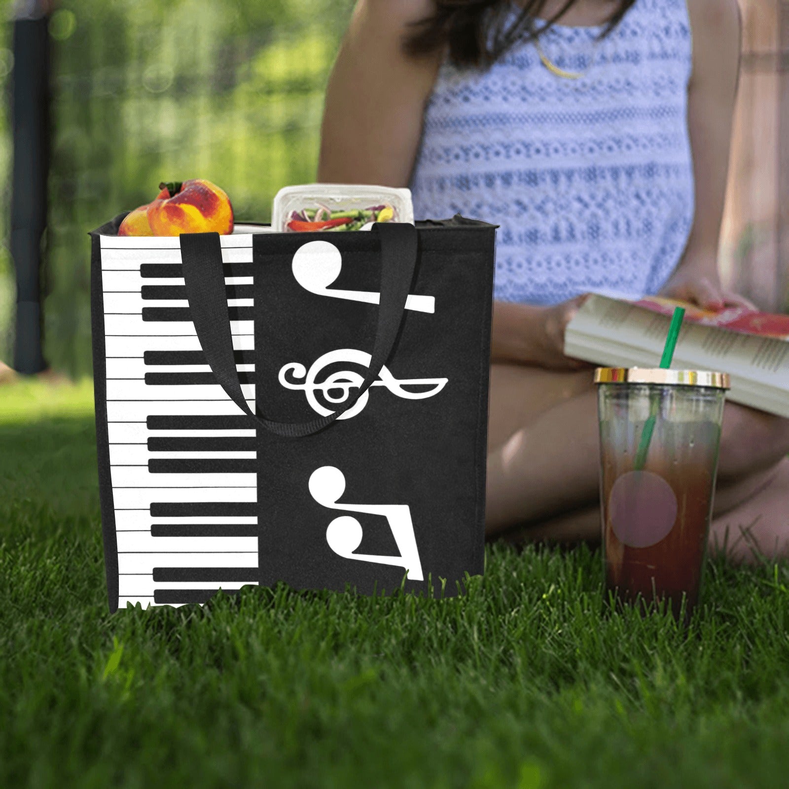 Piano Music Notes Lunch Tote Bag