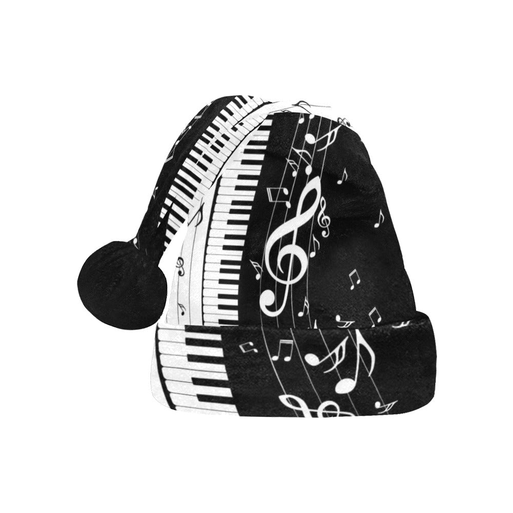 Piano Music Notes Santa Hat