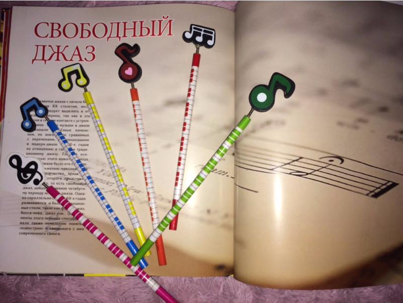 FREE - 6 Pcs / Music Notes Wooden 2B Pencil - Artistic Pod
