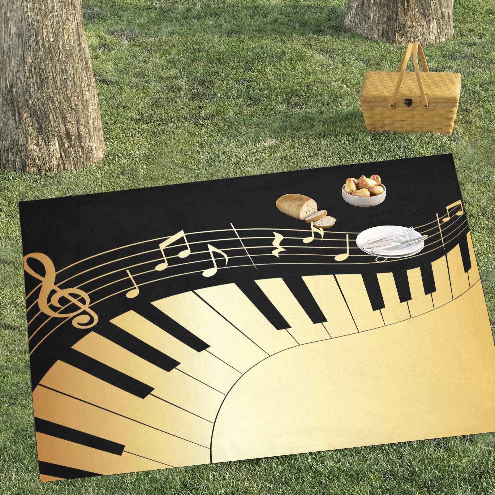Piano Musical Waterproof Picnic Mat