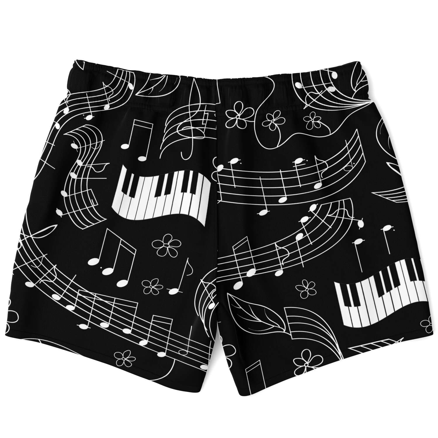 Music Notes Black Shorts