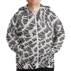 Piano Keys Wave Plus-Size Zip Hoodie