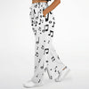 Music Notes White Flare Jogger