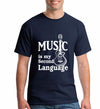 "Music is My Second Language" Shirts - navy / XS - { shop_name }} - Review