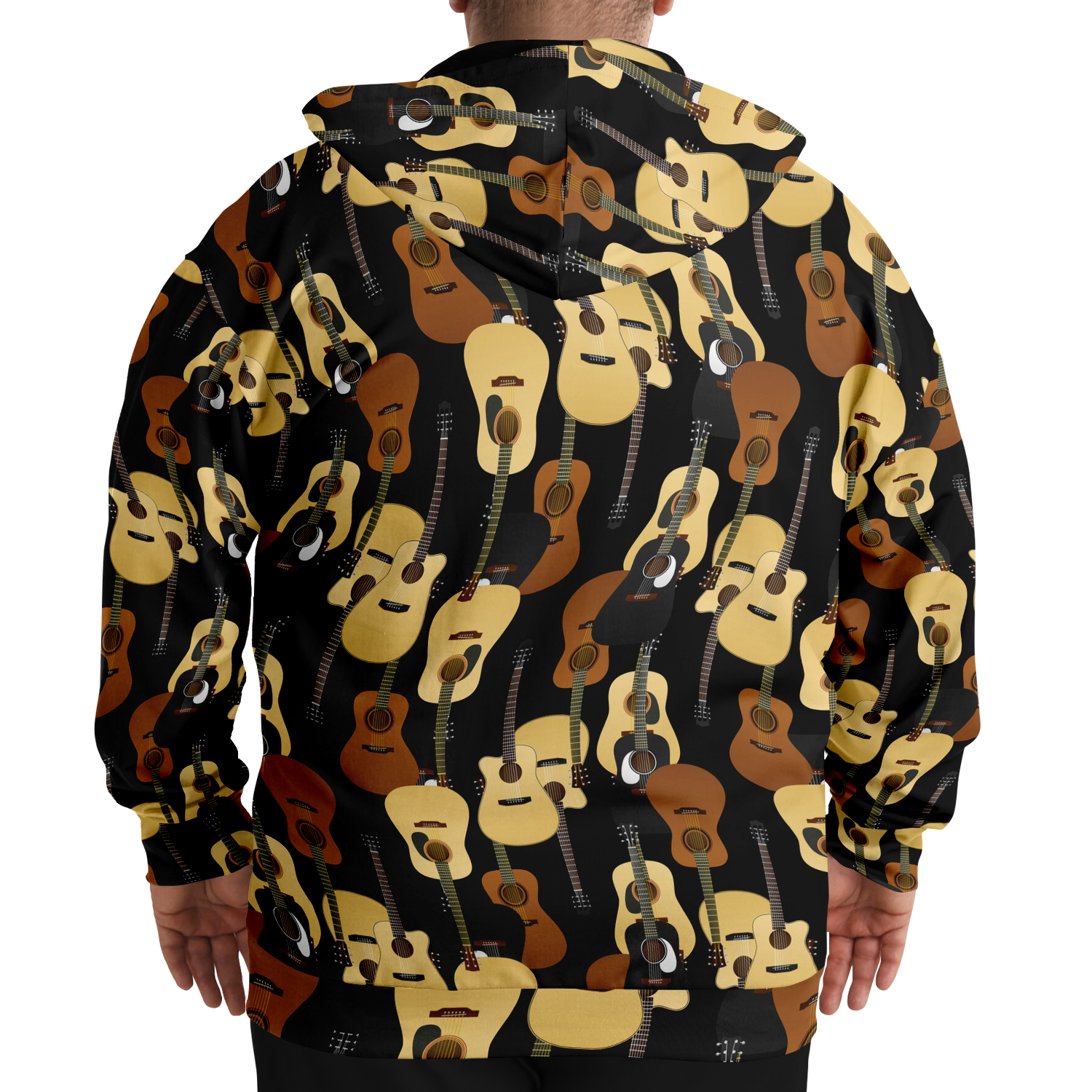 Guitar Wave Plus-Size Zip Hoodie