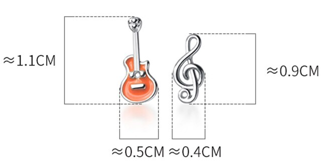 Sterling Silver Treble Clef Earrings