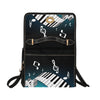 Blue Piano Print Canvas Bag