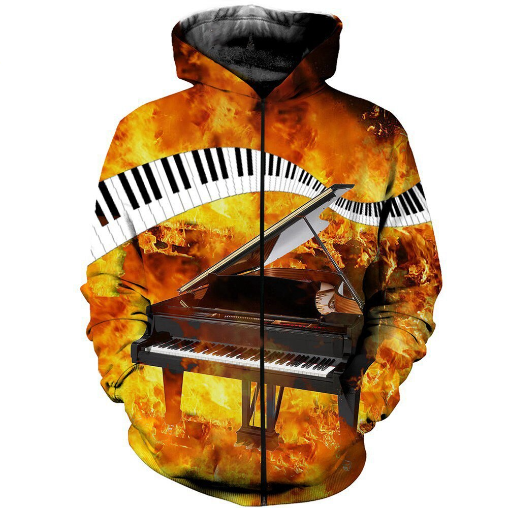 Piano in Fire Hoodie/Sweatshirt