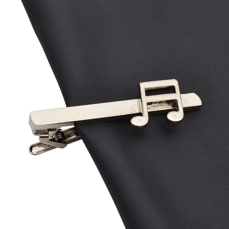 Music Notes Cufflink Tie Clip Set