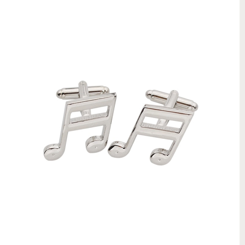 Music Notes Cufflink Tie Clip Set