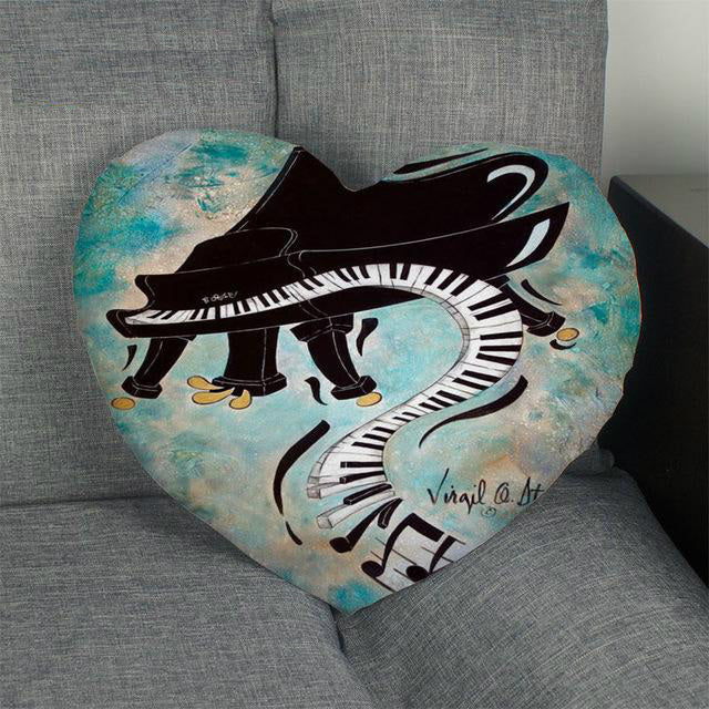 Music Art Heart-Shape Pillowcases