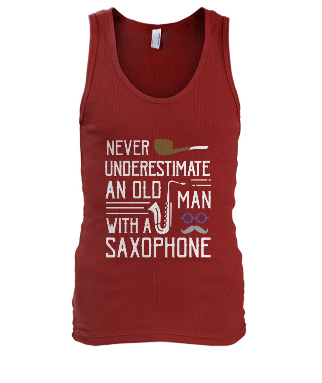 Saxophone Tank Top - Cardinal Red / S - { shop_name }} - Review