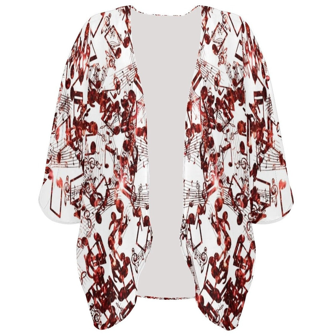 Musical Pattern Chiffon Kimono