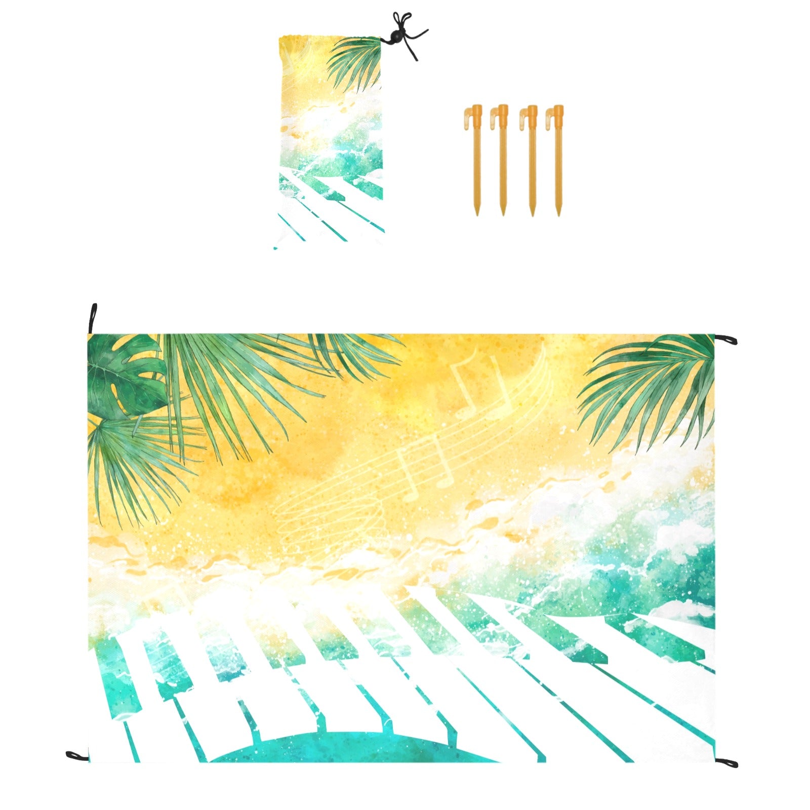 Piano Keys Summer Waterproof Picnic Mat