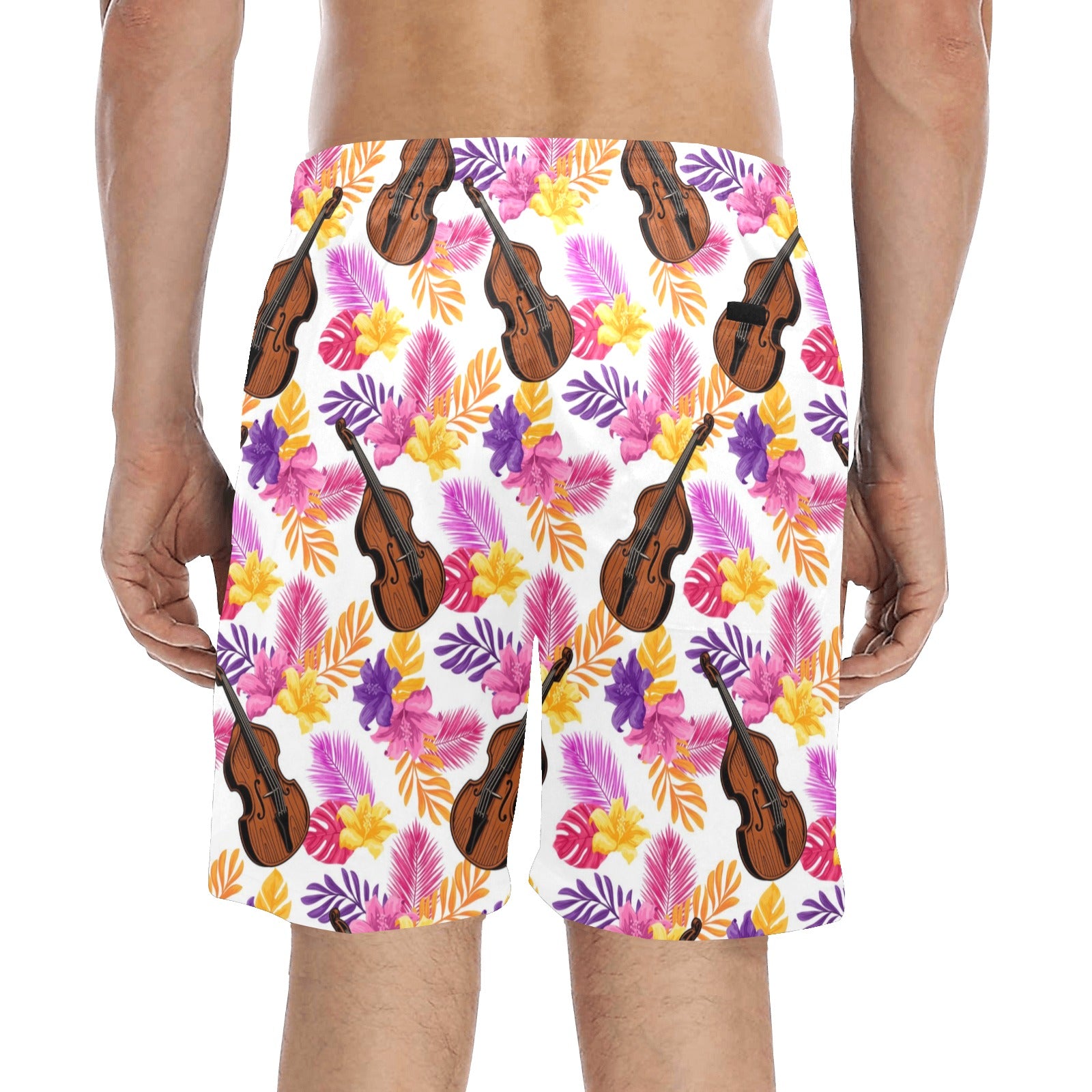 Violin Florals Beach Shorts