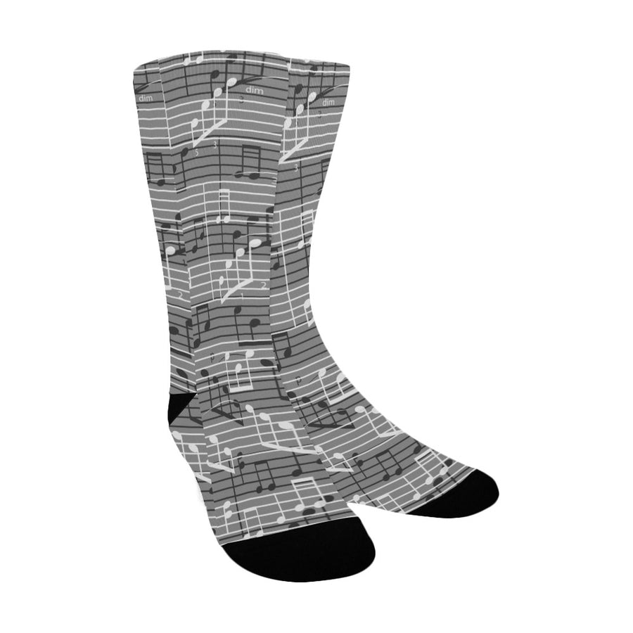 Gray Music Notes Women's Socks