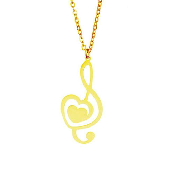Musical Note Heart Shaped Necklace