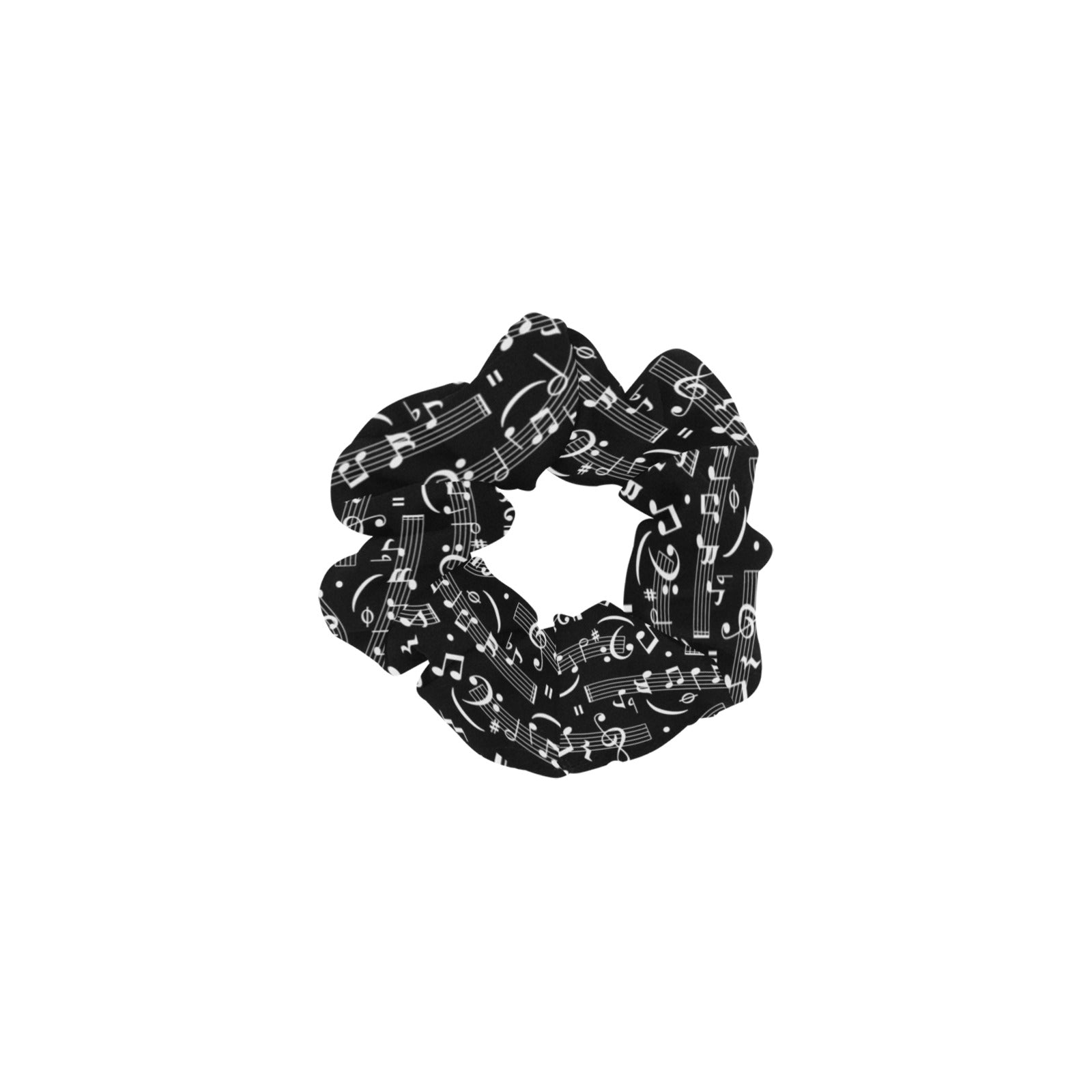 Music Notes Black Hair Scrunchie