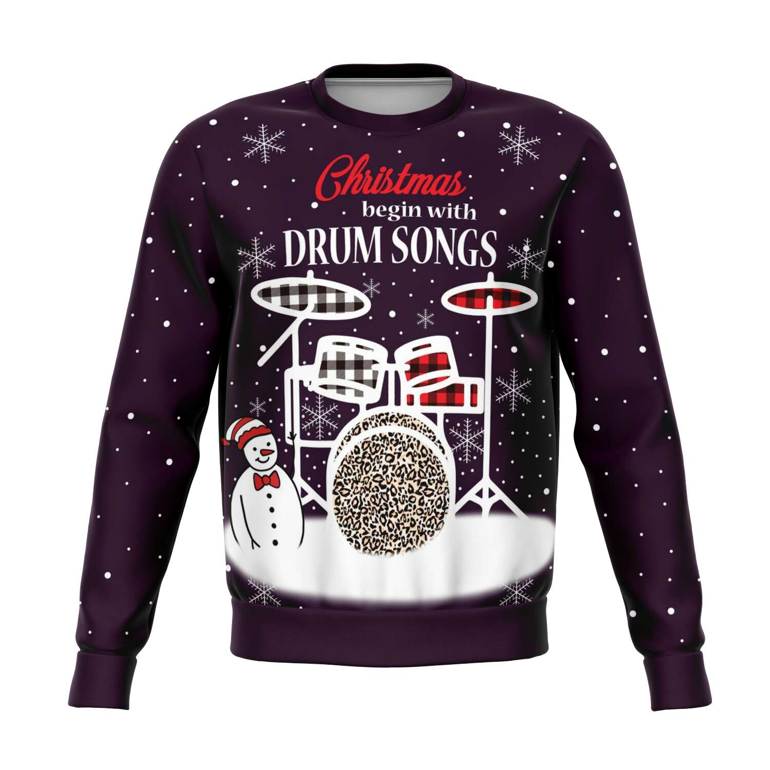 Christmas Begin With Drum Songs Plum Sweatshirt - { shop_name }} - Review