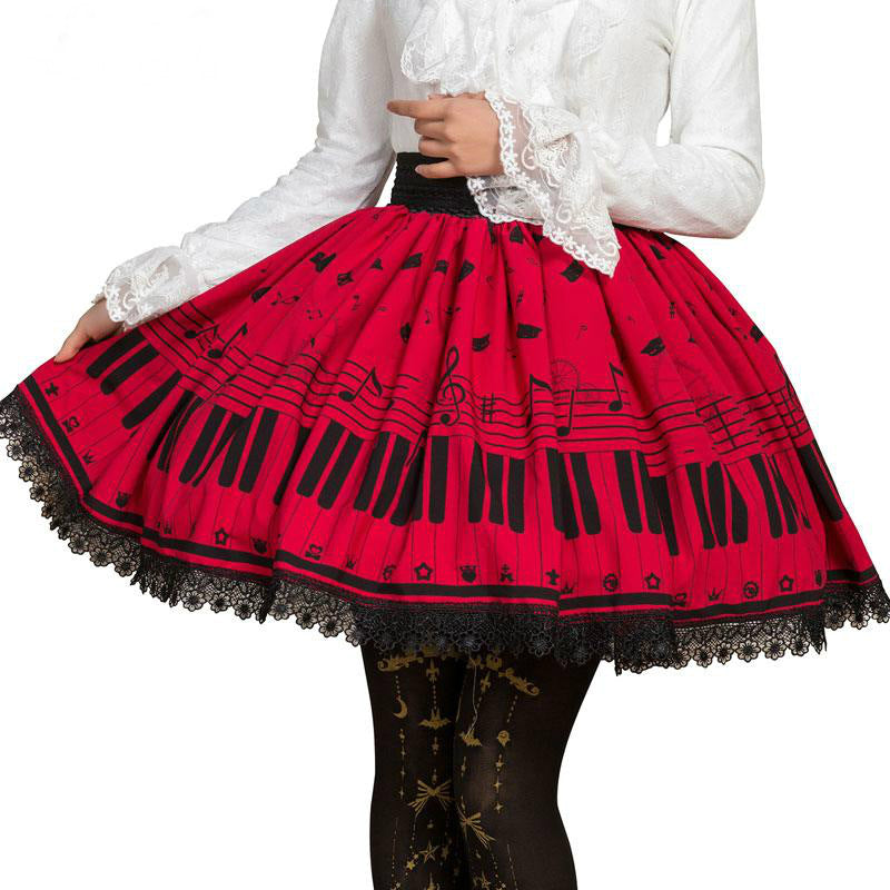 Piano Key Red Skirt