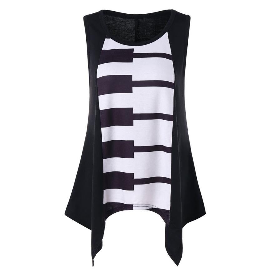 Piano Sleeveless Vest Blouse