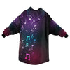 Colorful Music Notes Blanket Hoodie