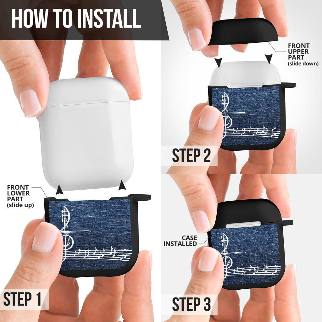 Music Notes Jeans AirPods Case