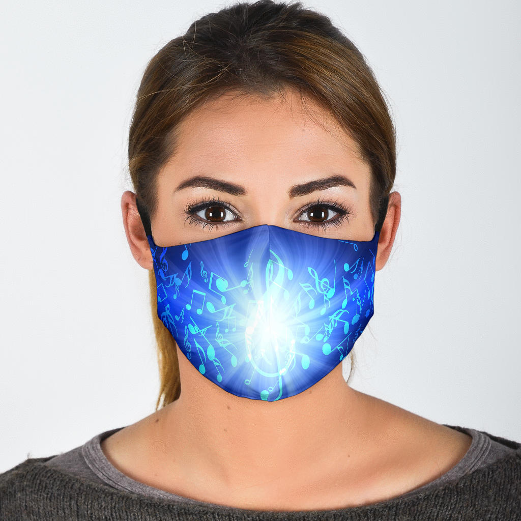 Musical Notes Blue Face Mask - { shop_name }} - Review