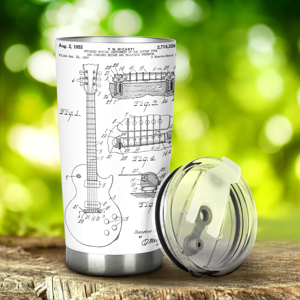 Guitar White Patent Tumbler