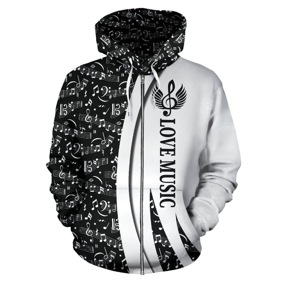 Love Music Zip Up Hoodie