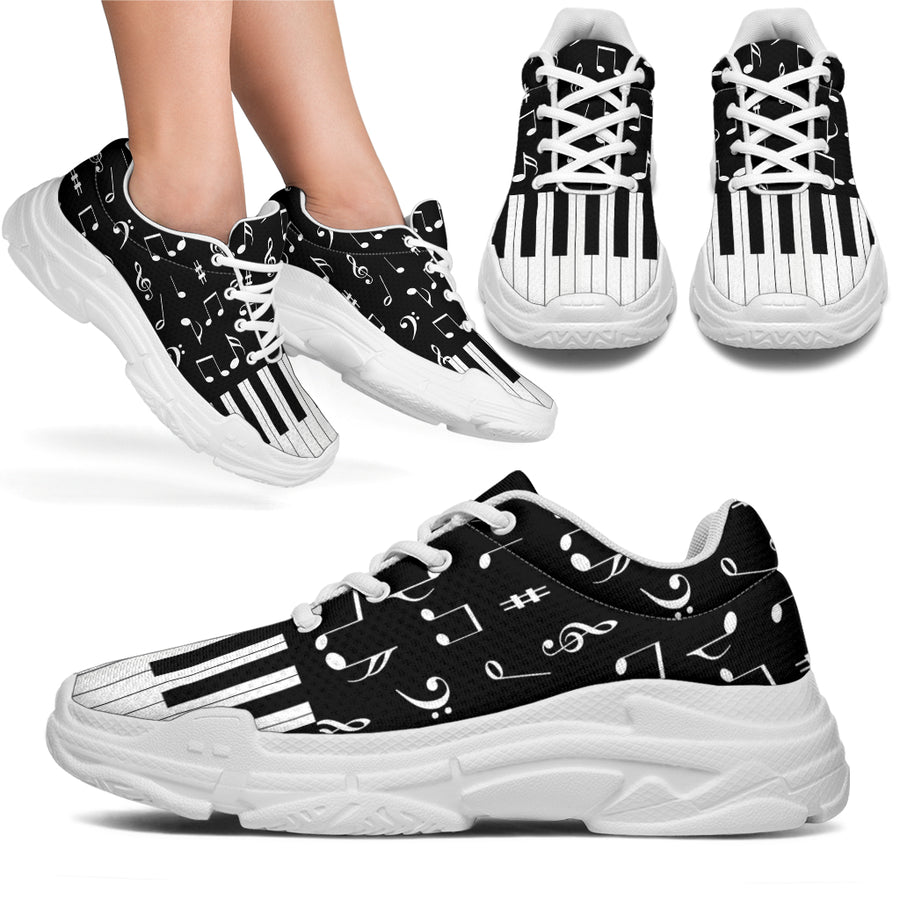 Piano Keys And Music Notes Chunky Sneakers