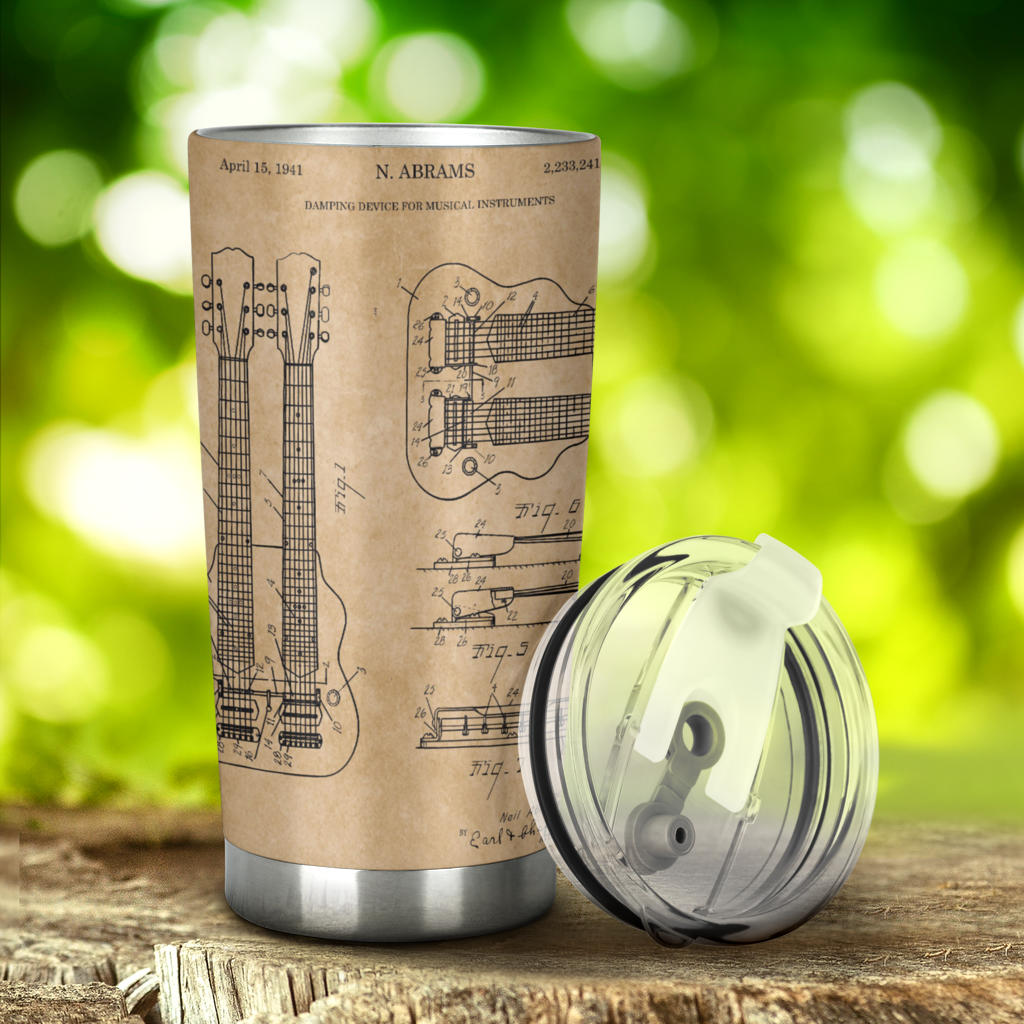 Electric Guitar Grey Patent Tumbler