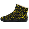 Yellow Musical Notes Cozy Winter Boots