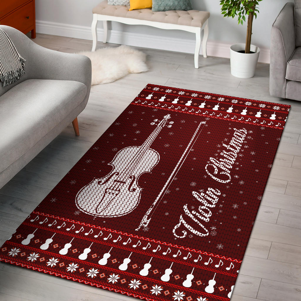 Violin Christmas Area Rug