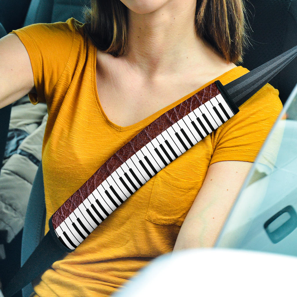 Piano And Leather Seat Belt Covers