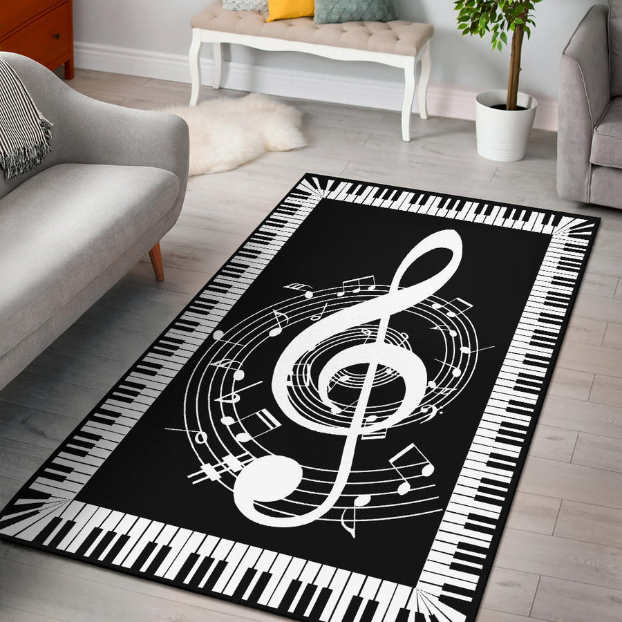 Treble Clef Piano Rug