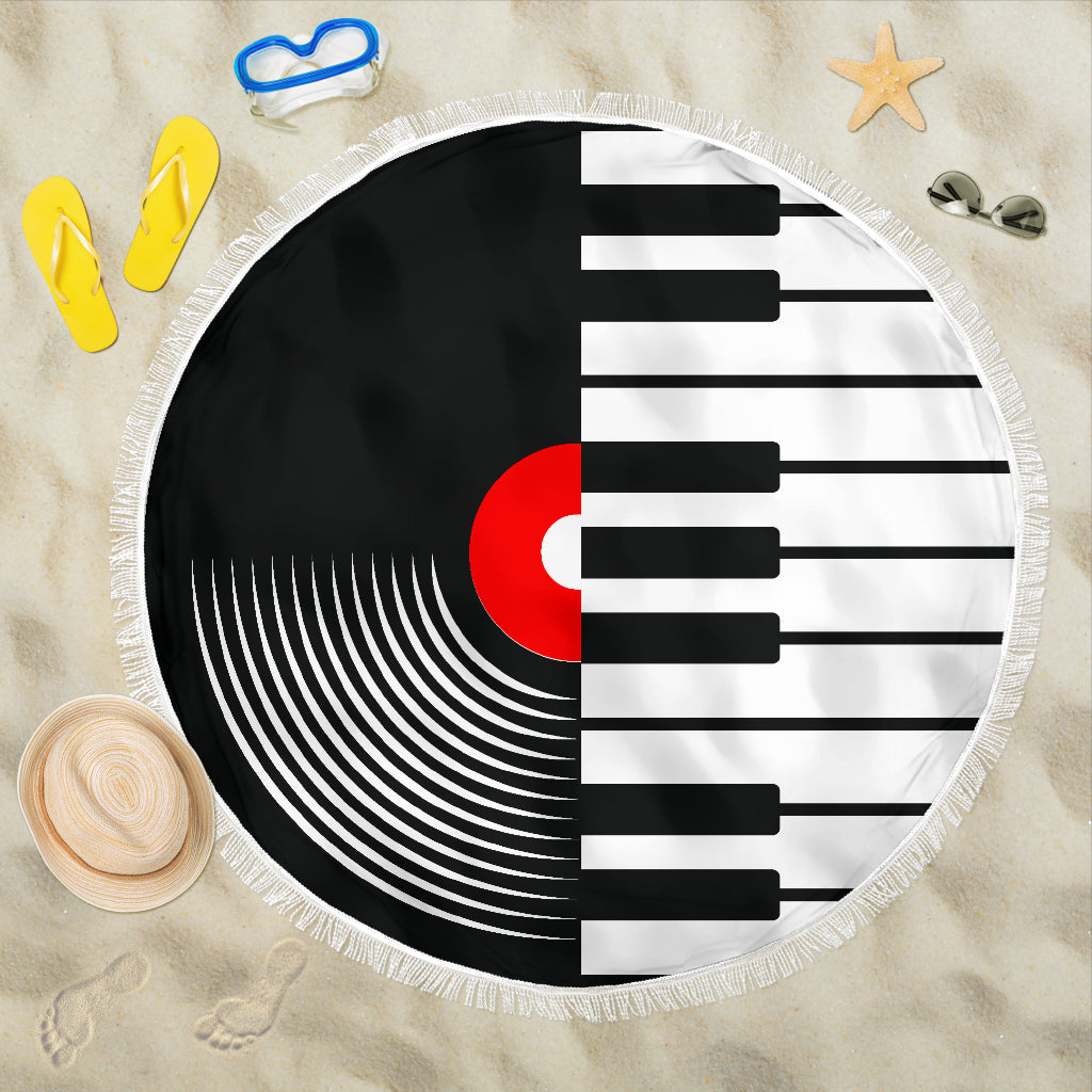 Vinyl Piano Keys Beach Blanket