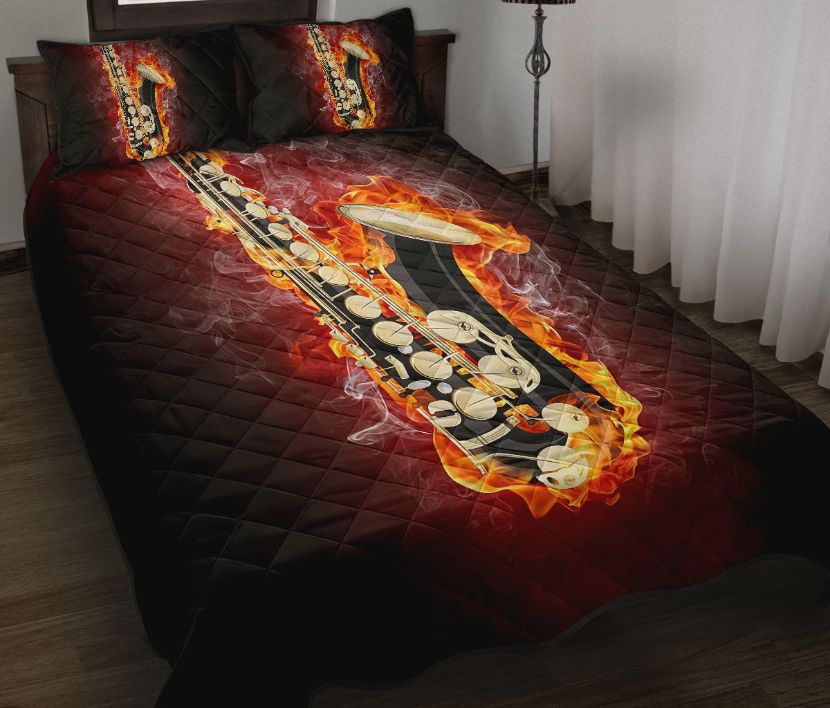 Saxophone Flame Quilt Bedding Set