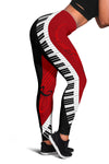 Piano Keys Red And Black Leggings