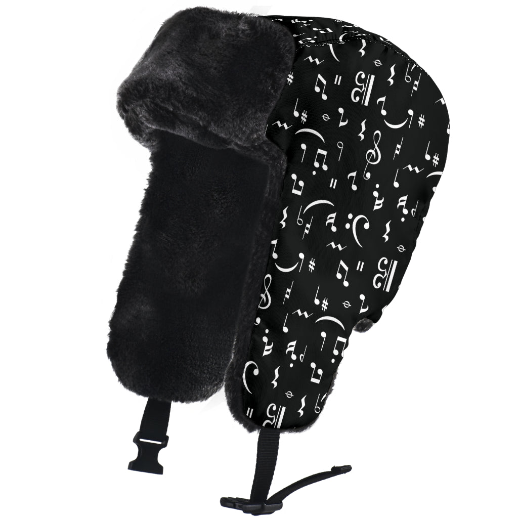Musical Seamless Black Trapper Hat